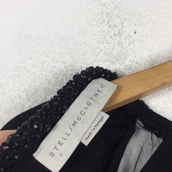 Stella McCartney Black Embellished Neck Mesh Insert Knee Length Dress Size 44 - Picture 5 of 13